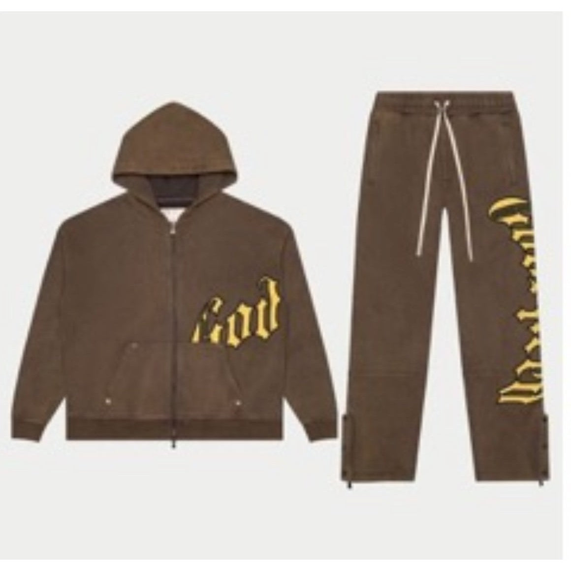 GODSPEED OG Logo Sweatsuit V2 (Washed Charcoal/Yellow)