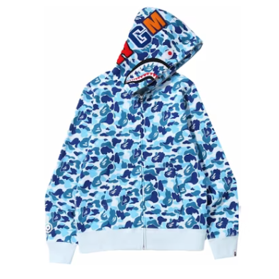 BAPE ABC Camo Shark Full Zip Hoodie (Blue)