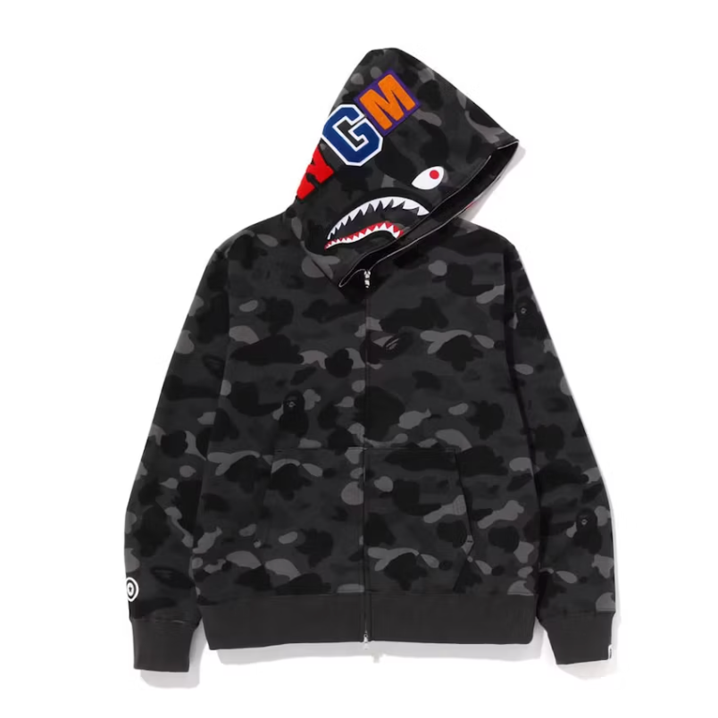 BAPE Color Camo Shark Full Zip Hoodie Black