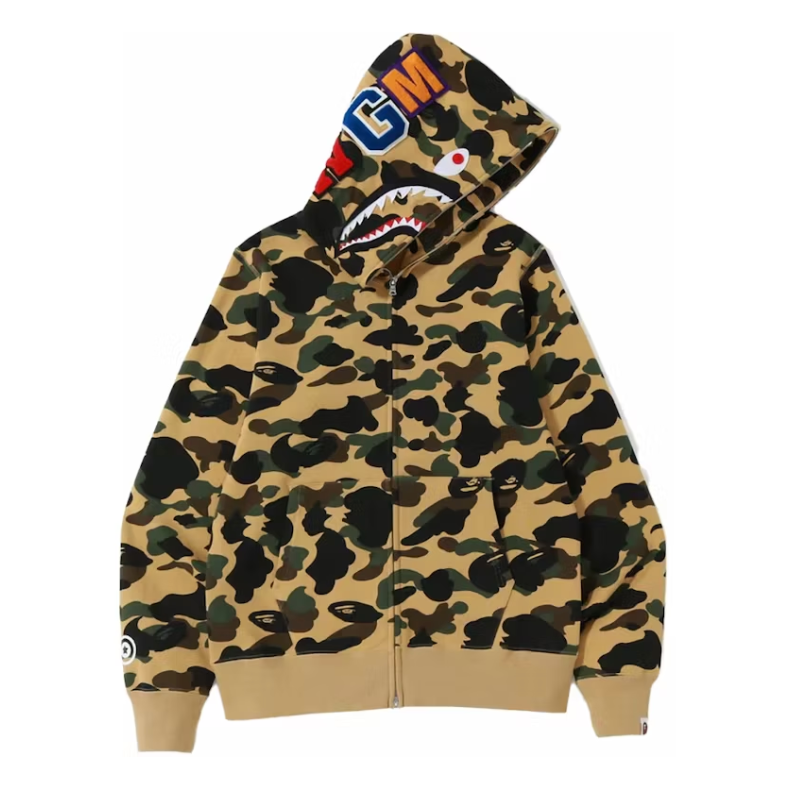 BAPE 1st Camo Shark Full Zip Hoodie (Yellow)