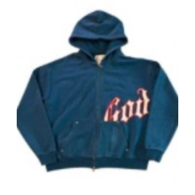 Godspeed OG Logo Hoodie Mens (Deep Water Blue/Red)
