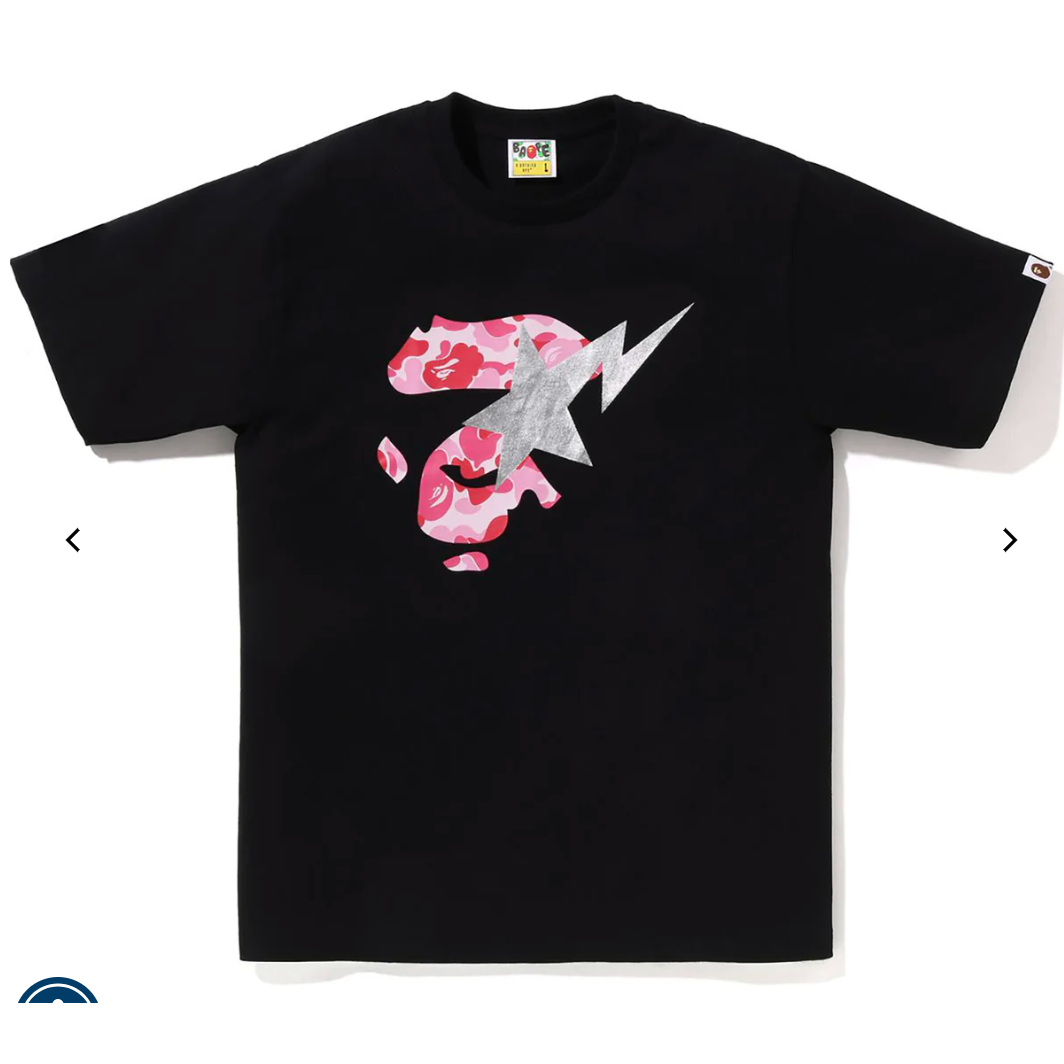 BAPE ABC CAMO APE FACE STA TEE (Black/Pink)