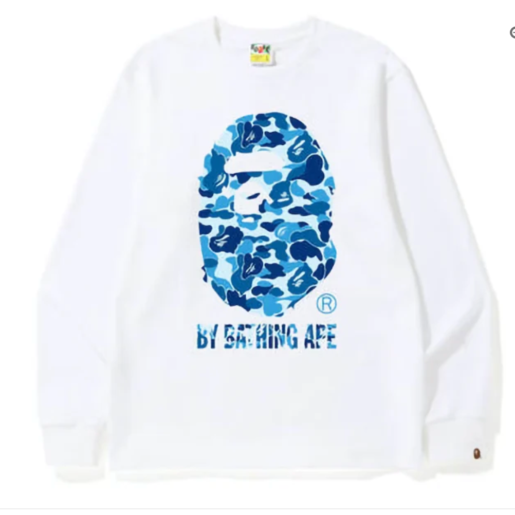 BAPE ABC Camo By Bathing Ape L/S Tee (FW22) White Blue