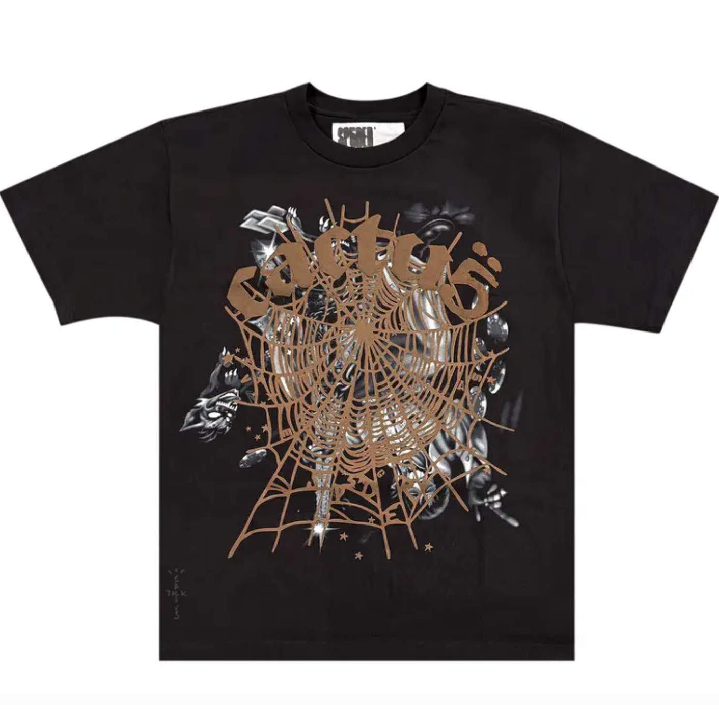 Travis Scott Cactus Jack x Sp5der Airbrush Tee Black