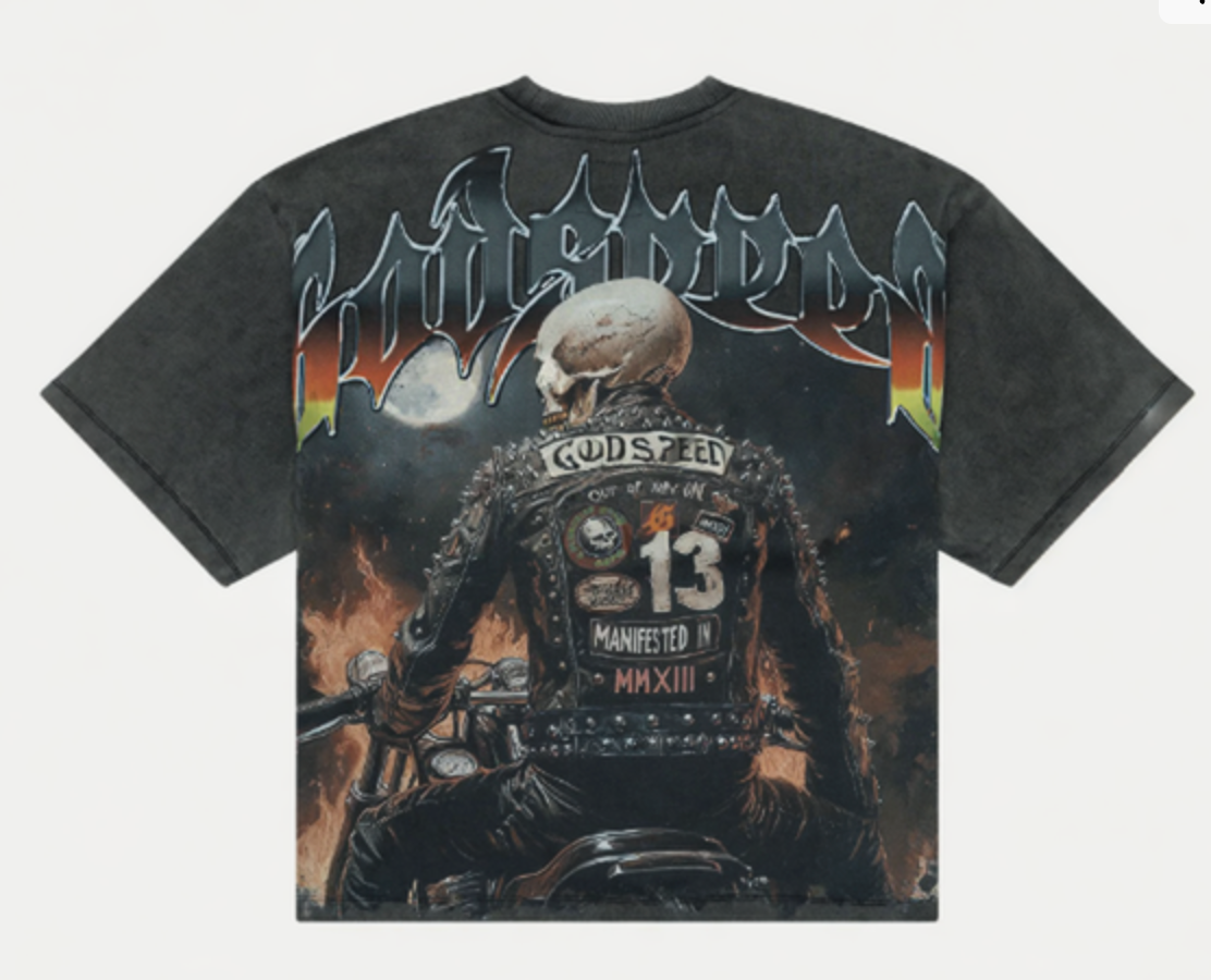 Godspeed Biker Nation Tee (Grey Wash)