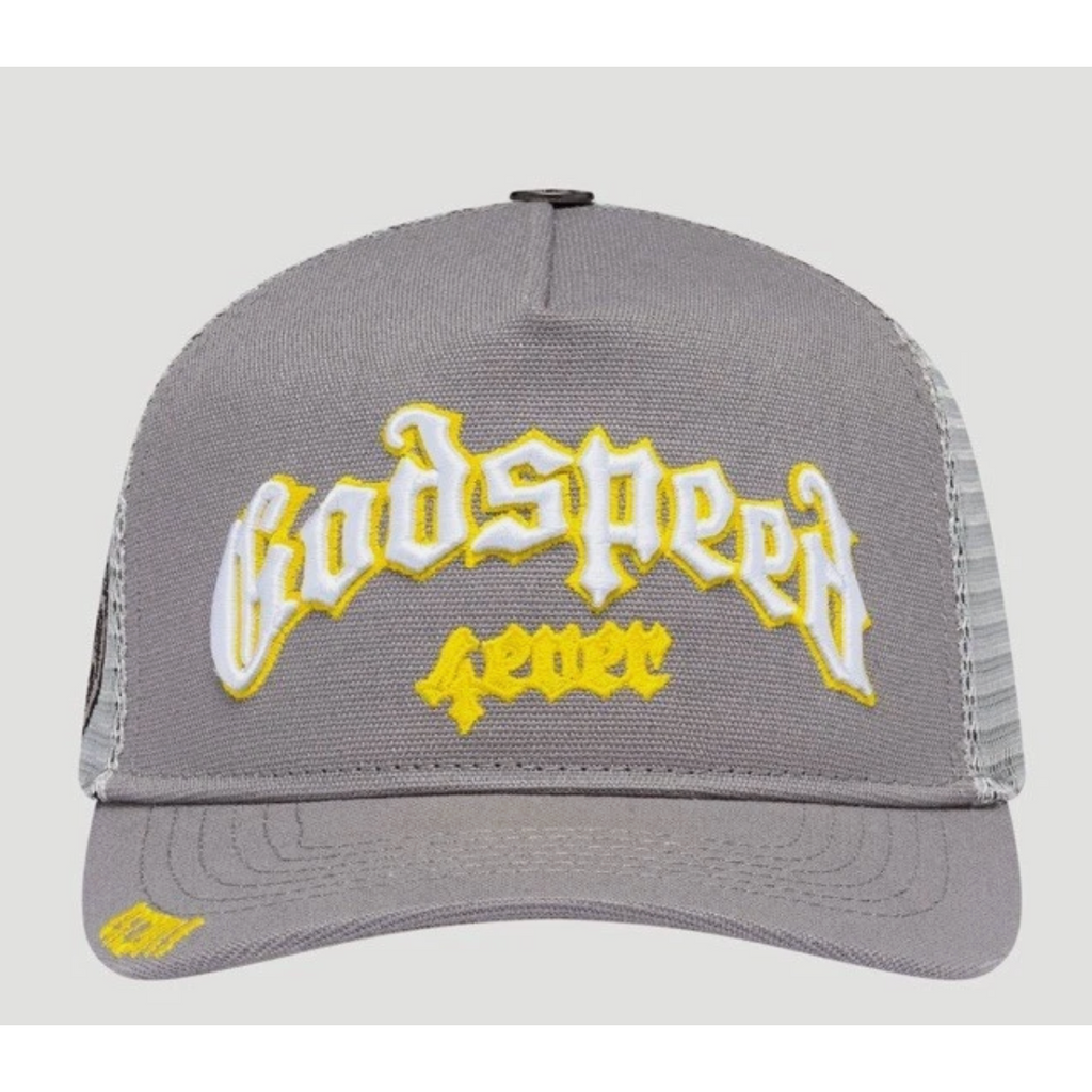 Godspeed Forever Trucker Hat (Grey/Yellow)