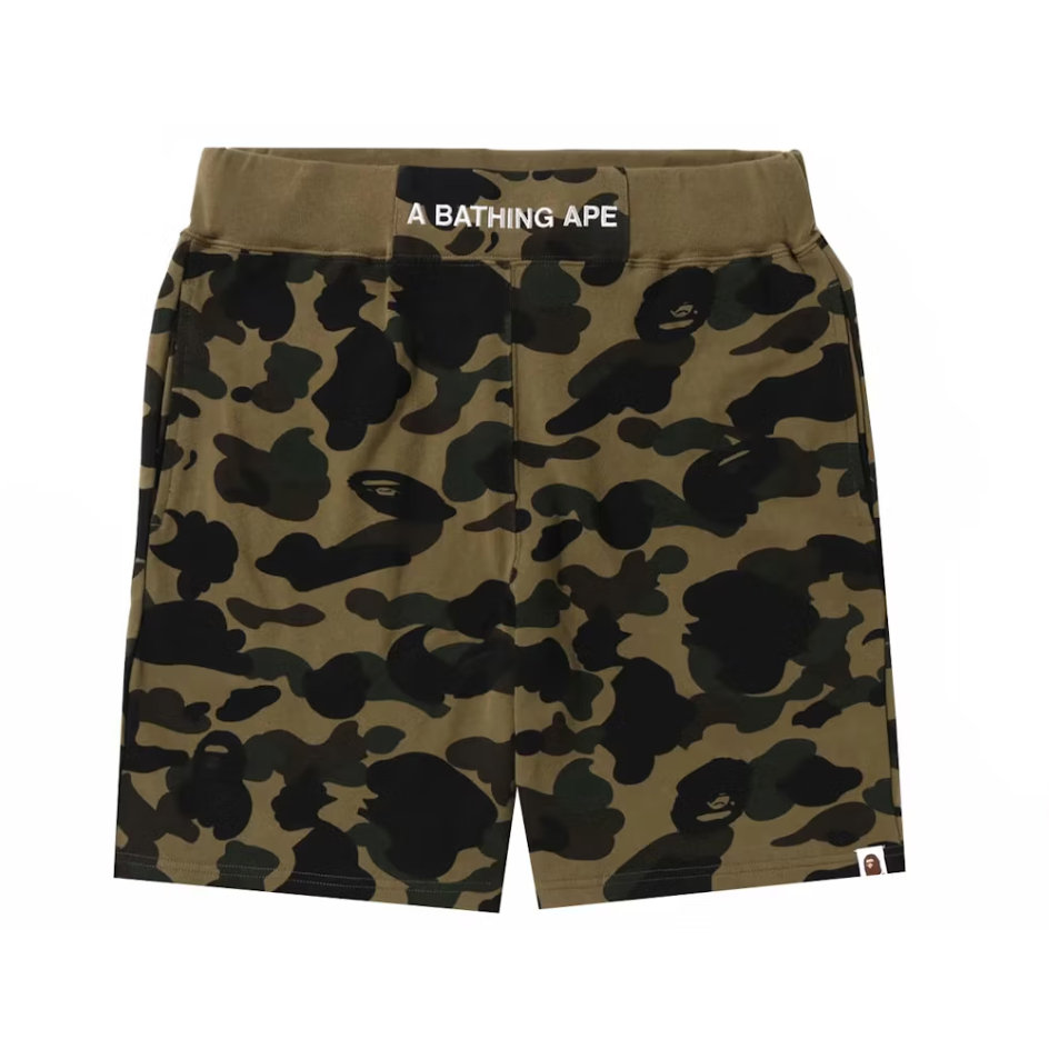 BAPE 1st Camo Sweat Shorts Green