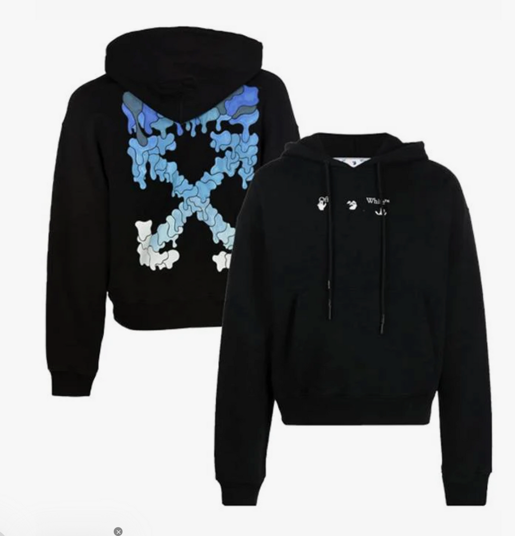 Off-White Outline Marker Hoodie Black/Blue