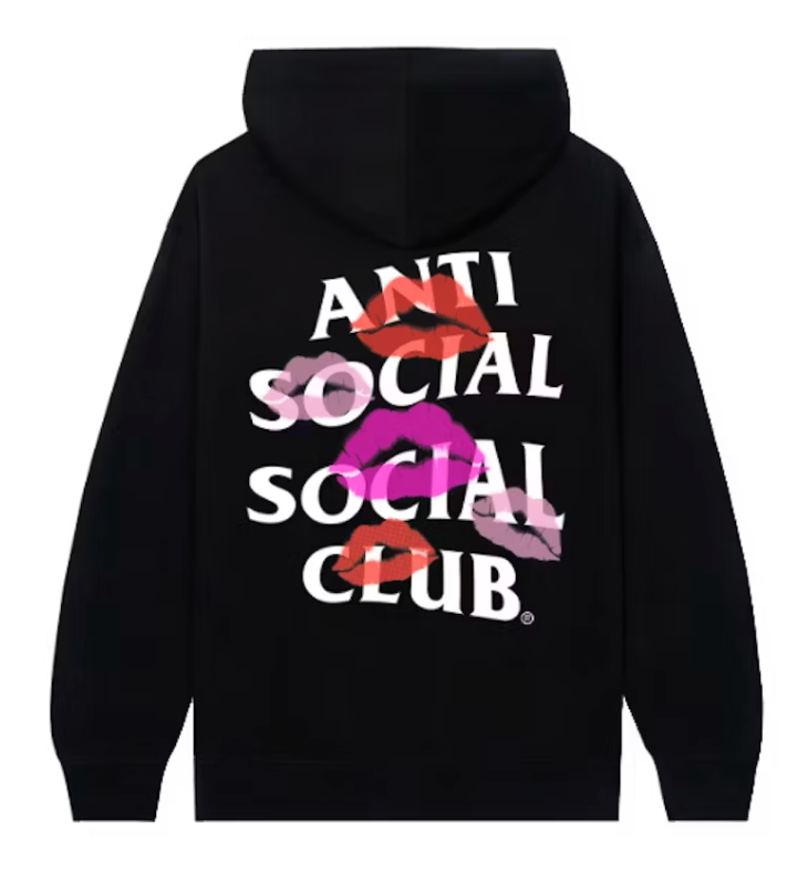 Anti Social Social Club Your Kiss Hoodie Black