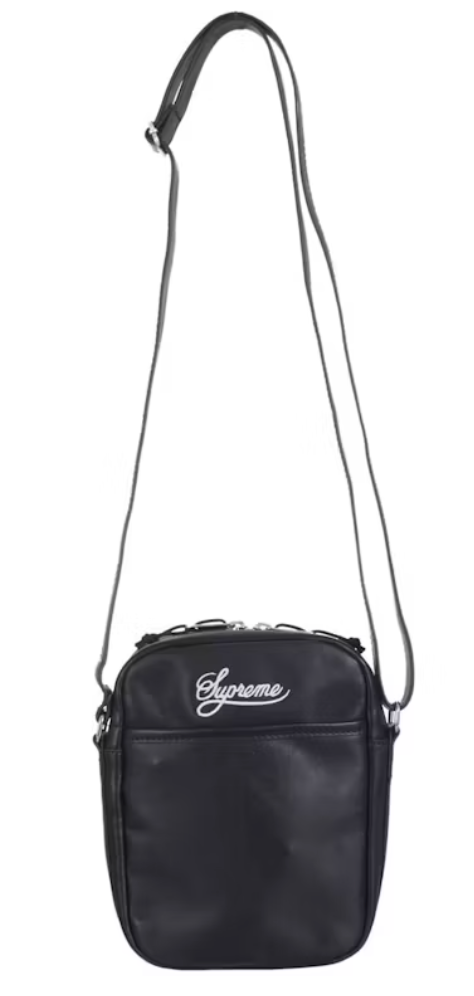 Supreme/Nike Leather Shoulder Bag Black/Snake Logo