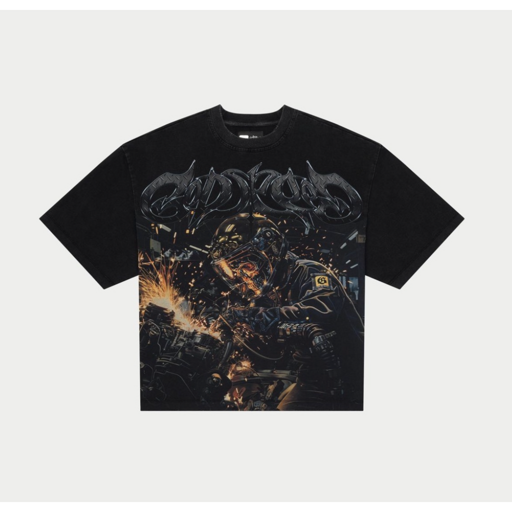 Godspeed Steel Sharpens Steel Tee (Black Wash)