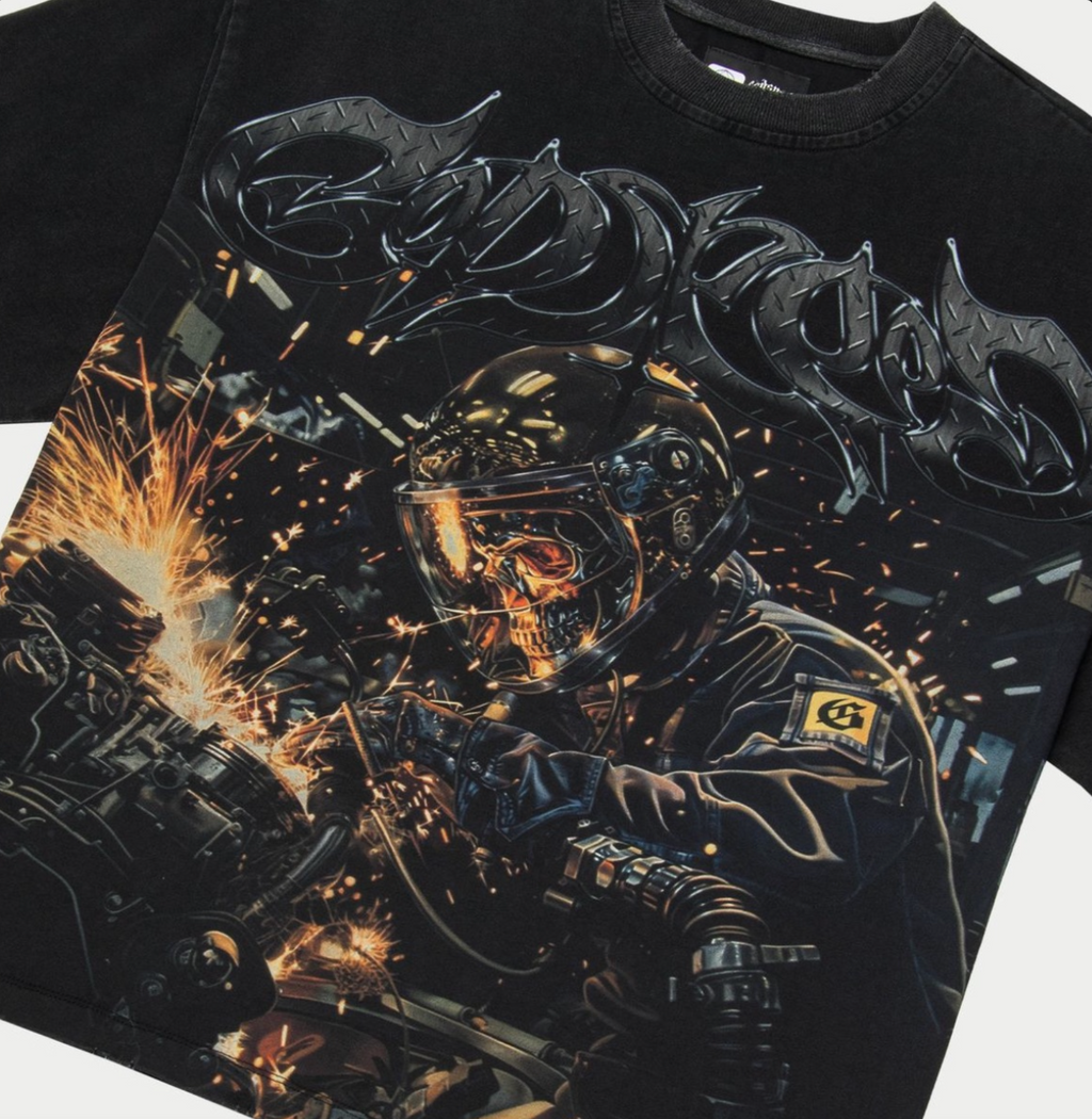 Godspeed Steel Sharpens Steel Tee (Black Wash)