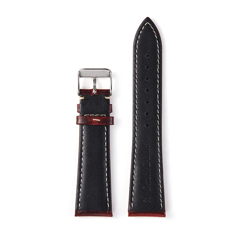 Amazfit Band Vintage Oil Wax Leather Watch Strap Cowhide Buckle