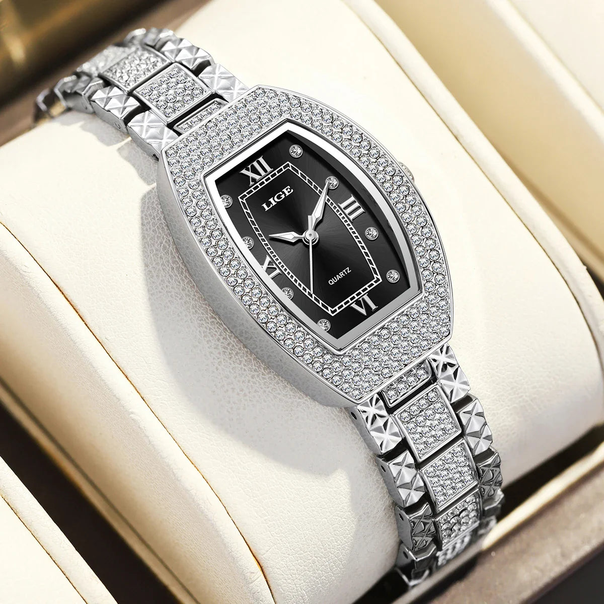 Women's Diamond Crystal Stainless Steel Dress Watch