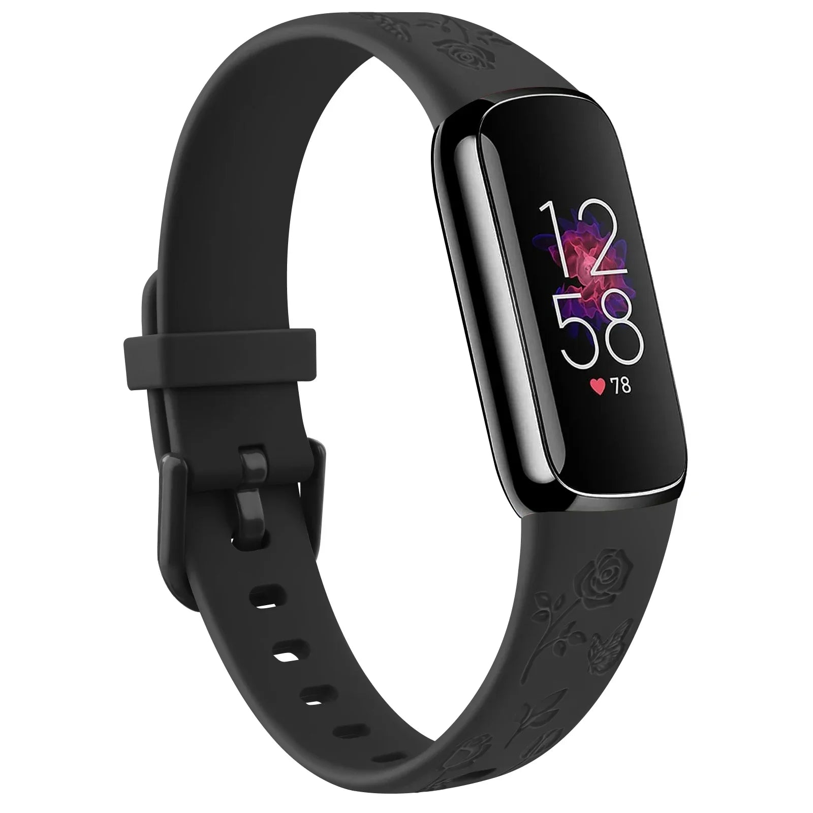 Fitbit Luxe TPU Flower Engraved Band - Soft and Comfortable