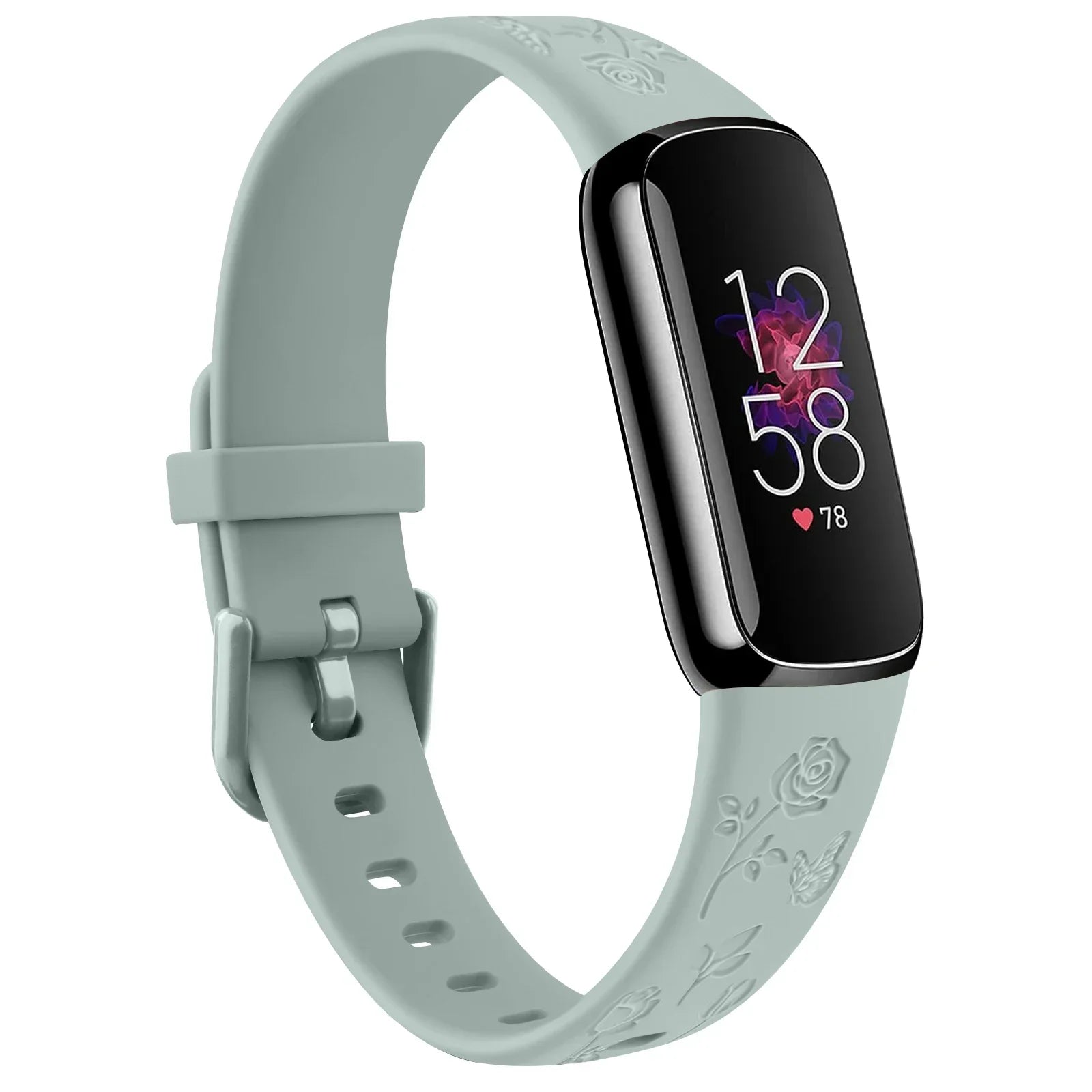 Fitbit Luxe TPU Flower Engraved Band - Soft and Comfortable