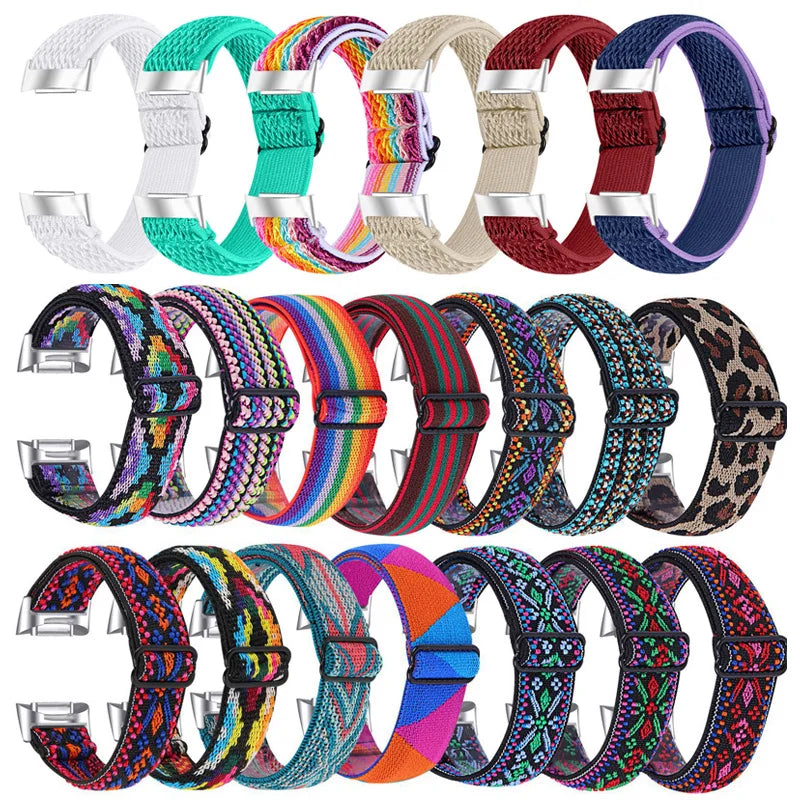 Fitbit Charge 6 5 Nylon Strap - Elastic Sport Fabric Design