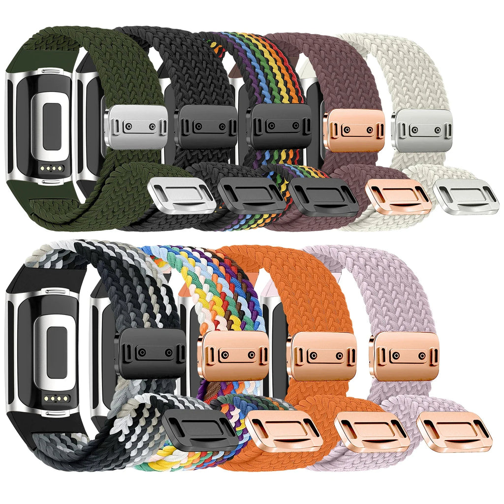 Fitbit Charge 5 6 Braided Band With Magnetic Buckle