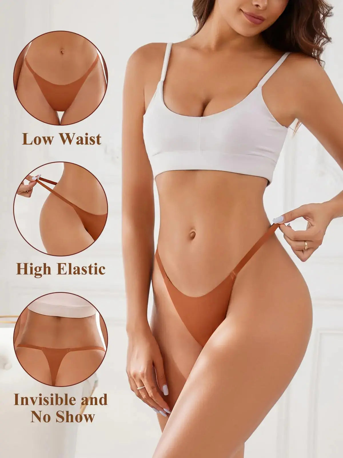 Seamless Multi-Color G-string Value Pack - Invisible Stretch Thongs for Women