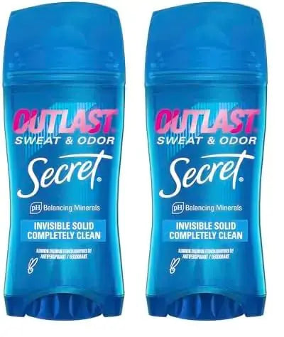 Secret Outlast Completely Clean Antiperspirant, 2.6 oz (Pack of 2)