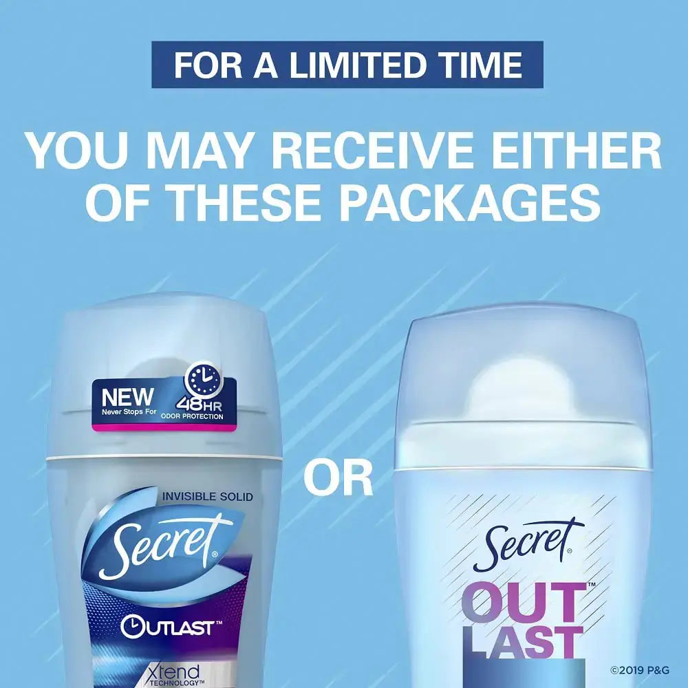 Secret Outlast Completely Clean Antiperspirant, 2.6 oz (Pack of 2)