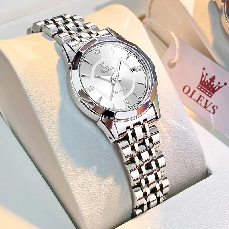 Women's Two Tone Stainless Steel Quartz Watch Luminous