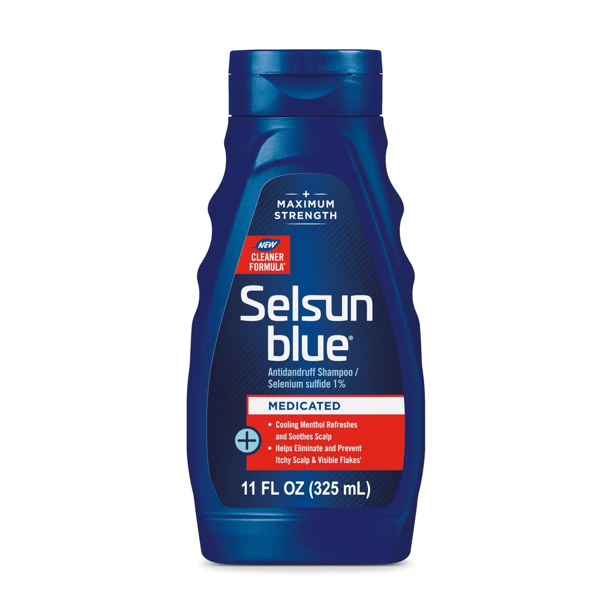 Selsun Blue Medicated Anti-dandruff Shampoo with Menthol, 11 fl. oz., Maximum Strength, Selenium Sulfide 1% 11 Fl Oz (Pack of 1)