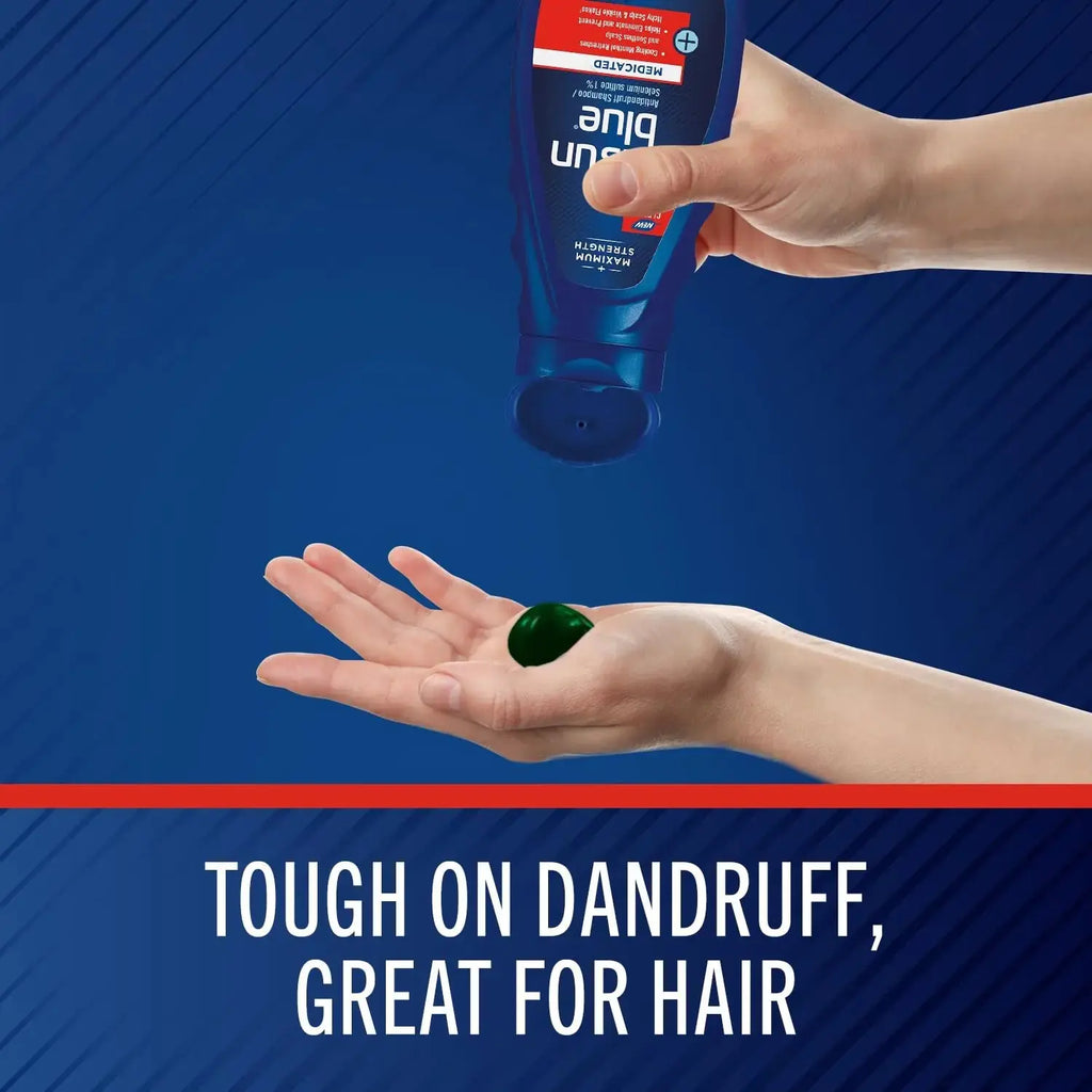 Selsun Blue Medicated Anti-dandruff Shampoo with Menthol, 11 fl. oz., Maximum Strength, Selenium Sulfide 1% 11 Fl Oz (Pack of 1)