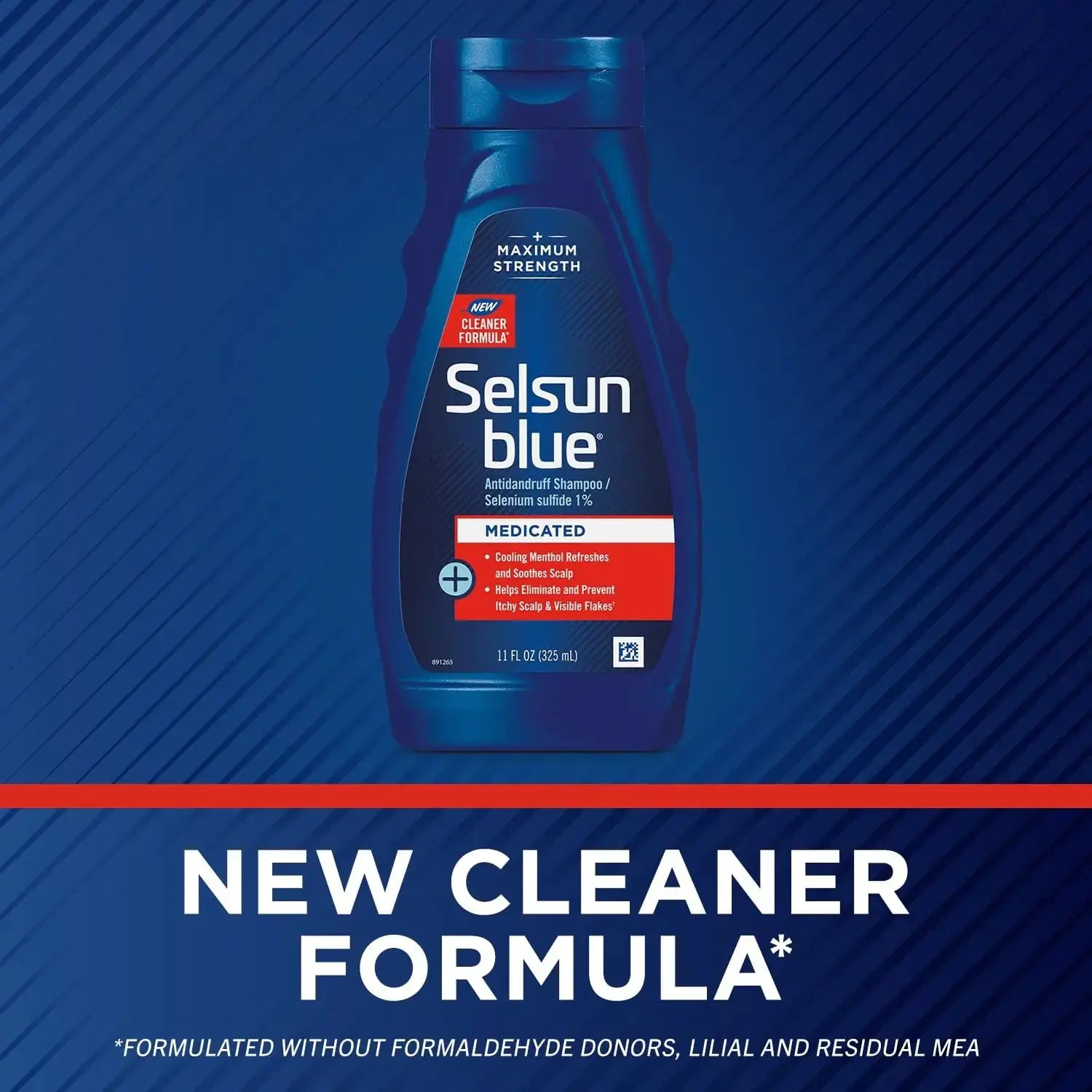 Selsun Blue Medicated Anti-dandruff Shampoo with Menthol, 11 fl. oz., Maximum Strength, Selenium Sulfide 1% 11 Fl Oz (Pack of 1)