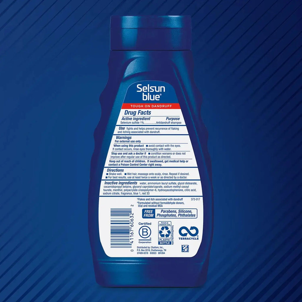 Selsun Blue Medicated Anti-dandruff Shampoo with Menthol, 11 fl. oz., Maximum Strength, Selenium Sulfide 1% 11 Fl Oz (Pack of 1)