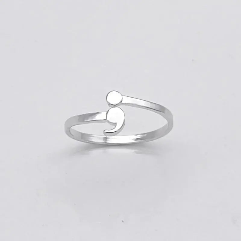 Semicolon Design Women And Men Ring