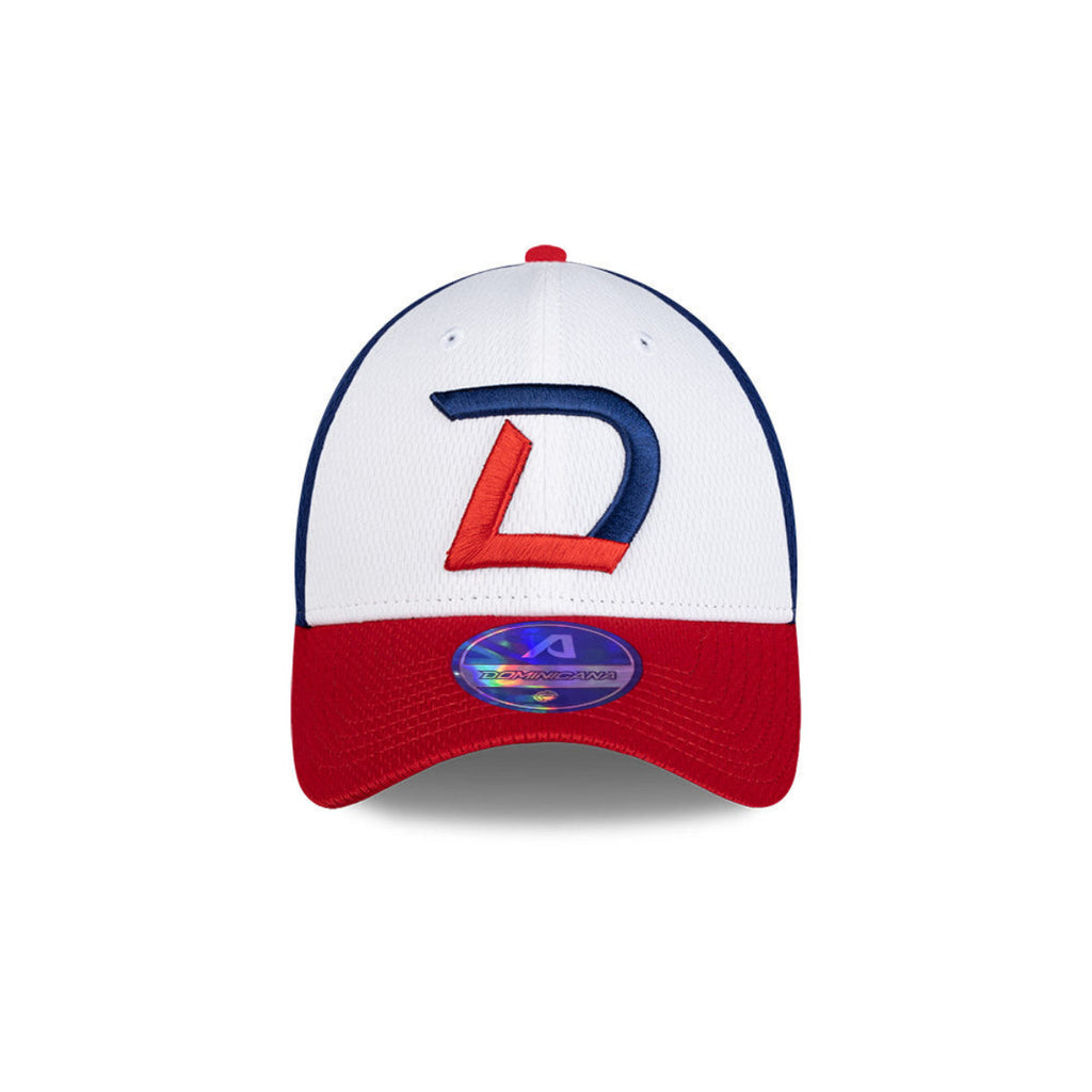 Serie del Caribe Dominicana Dad Hat - Stylish DR Flexfit Cap for Baseball Fans - White / Royal / Red