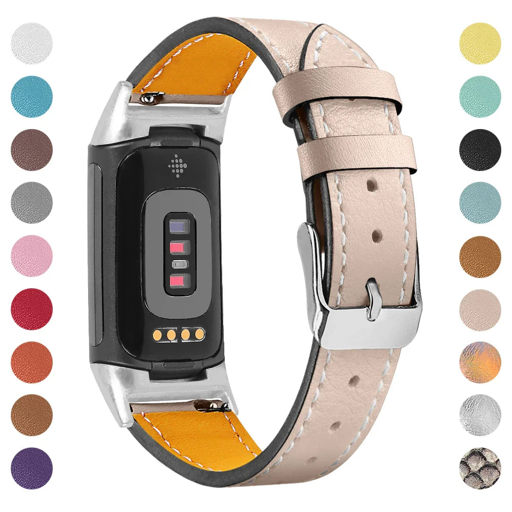 Fitbit Charge 5 6 Leather Strap - Stylish and Comfortable