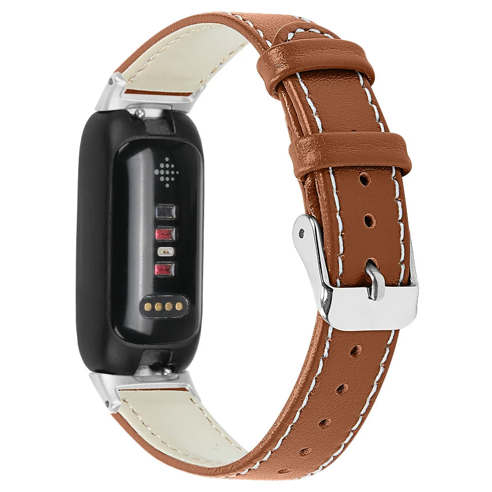 Fitbit Inspire 3 Leather Band - Stylish and Breathable Strap