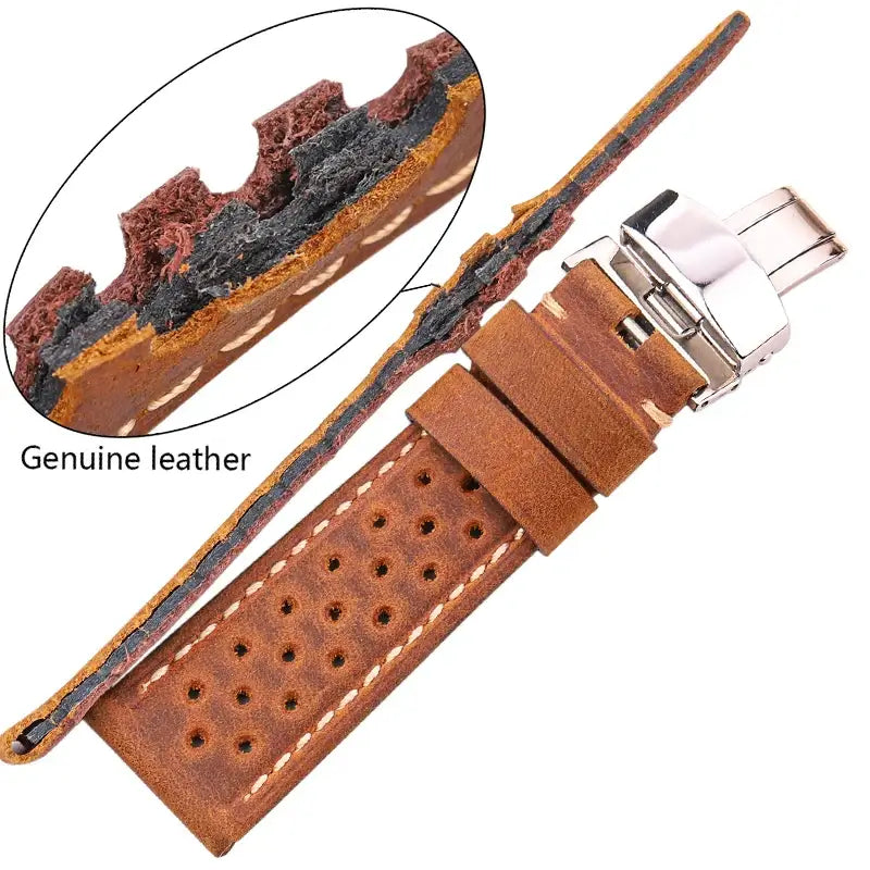 Samsung Galaxy Watch Leather Band Breathable Stylish Design