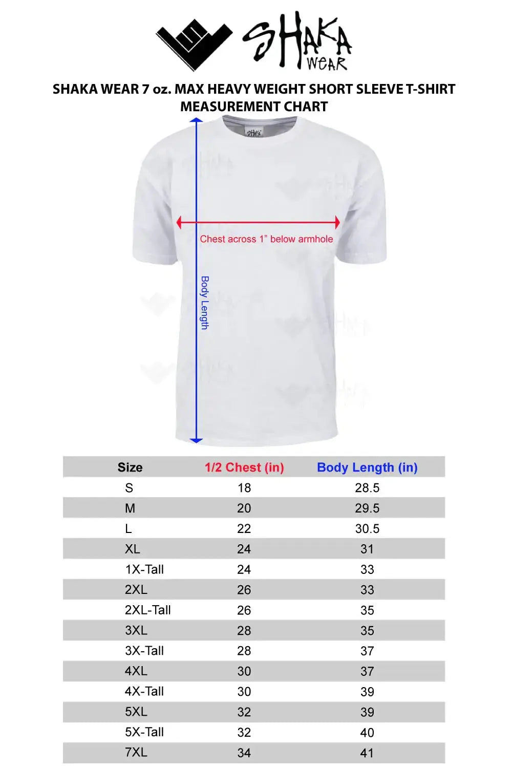 Shaka Wear Men's 2-Pack Heavyweight Cotton Crewneck T-Shirts - S-7XL