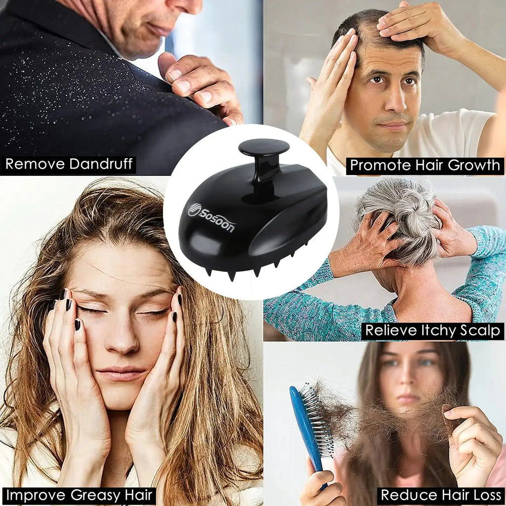 Shampoo Brush & Scalp Massager for Stress Relief and Hair Growth – Perfect for Men, Women, and Kids