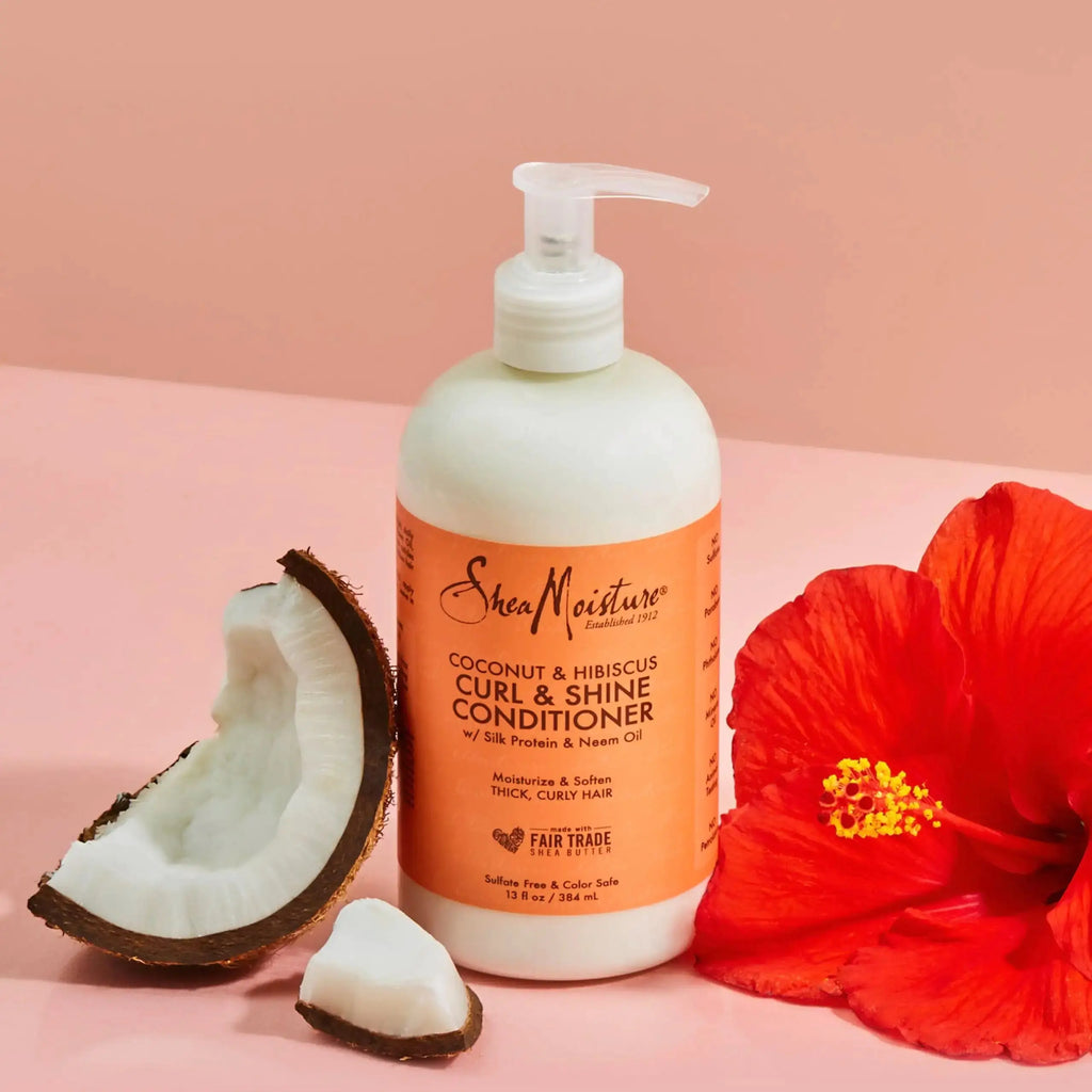 SheaMoisture Curl & Shine Conditioner - Coconut & Hibiscus for Thick, Curly Hair (13 oz)