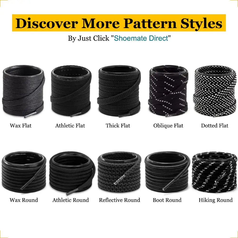 Shoemate Solid Color Round Shoe Laces for Sneakers, Boots & Athletic Shoes Strings