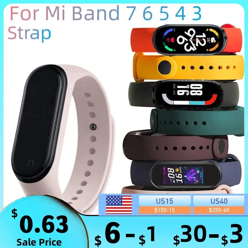 Silicone Replacement  Mi Band Watch Strap