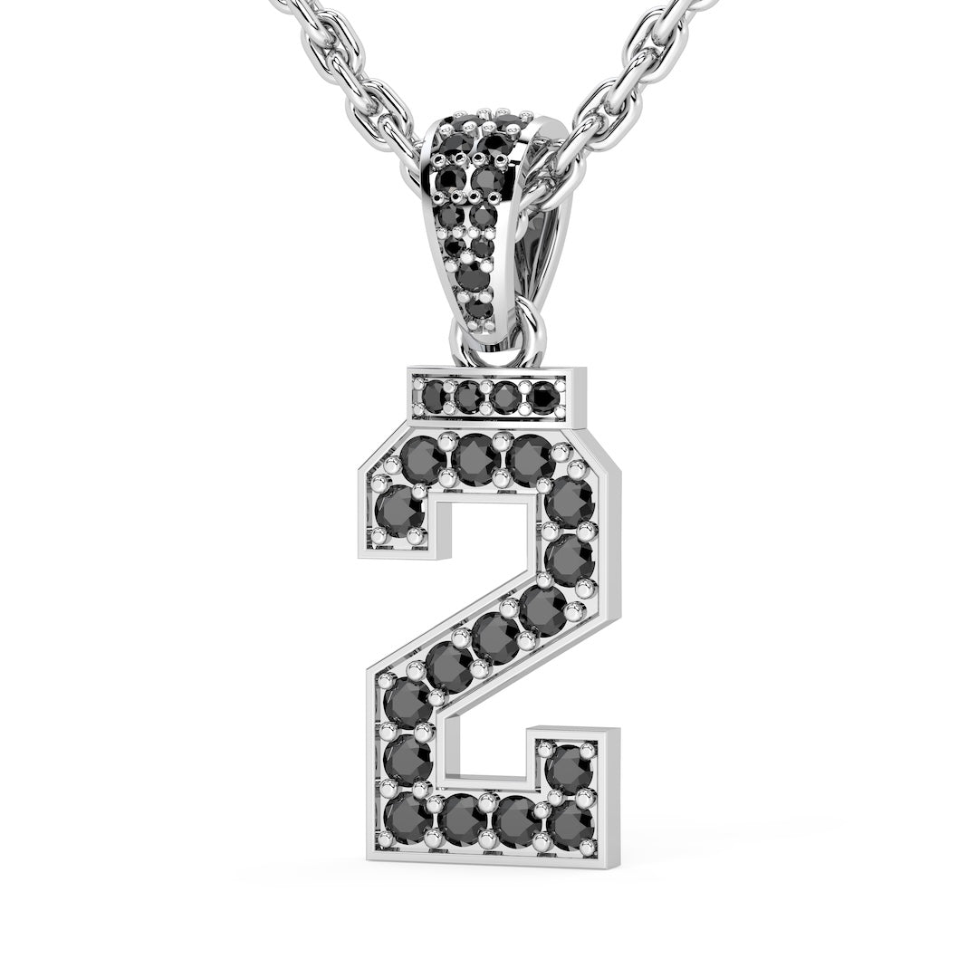 Diamond Studded Custom Number Necklace