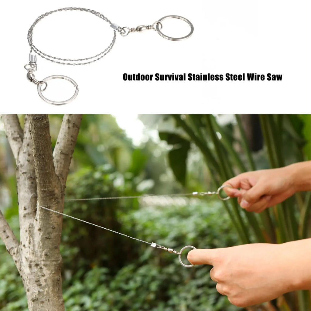 Silver Stainless Steel Wire Saw - Compact, Light Weight, and Easy to Carry