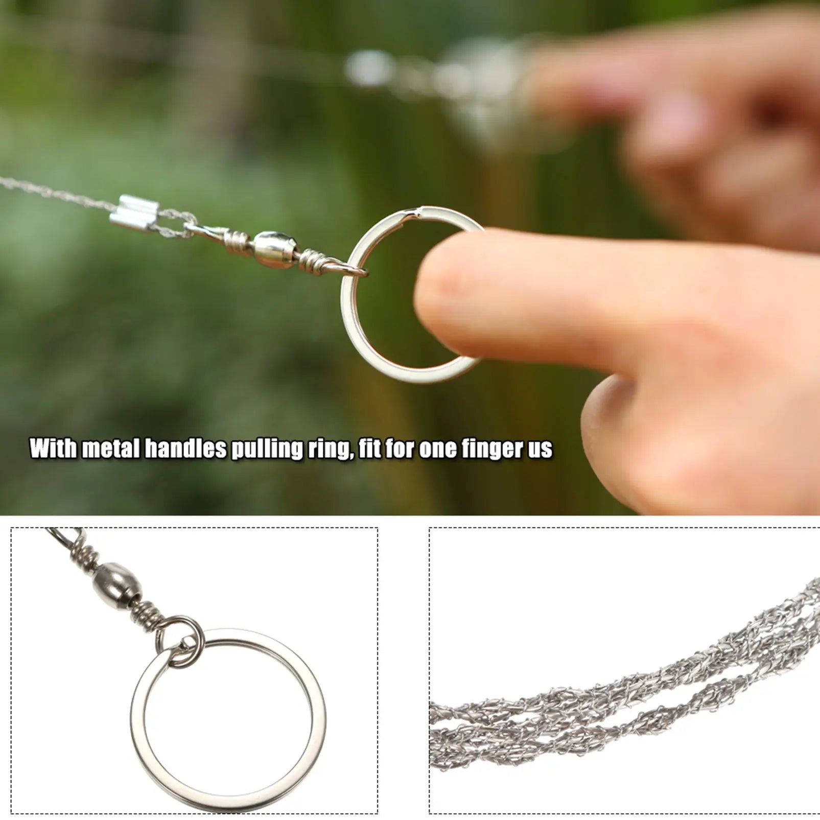 Silver Stainless Steel Wire Saw - Compact, Light Weight, and Easy to Carry