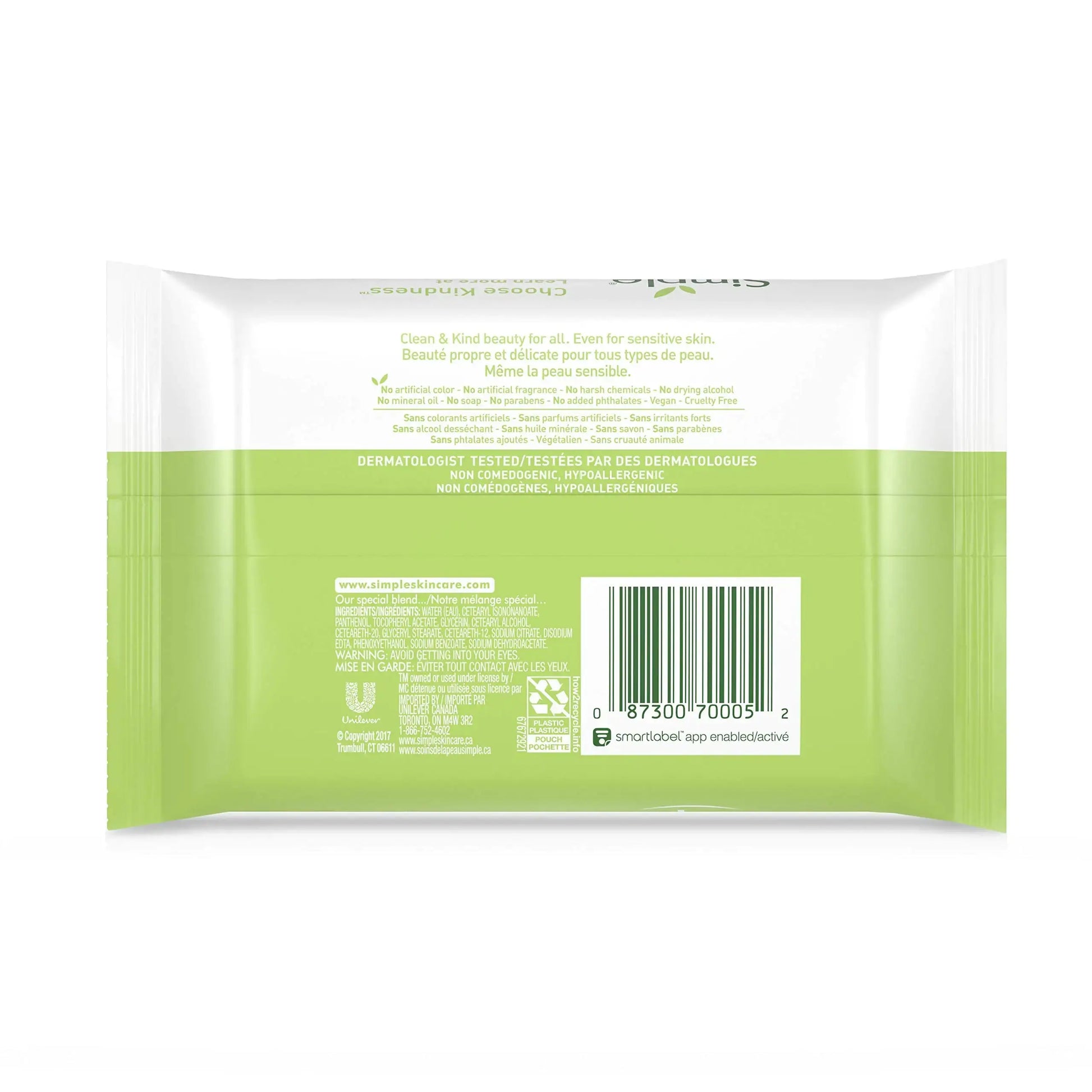 Simple Cleansing Face Wipes for Removing Makeup, Removes Waterproof Mascara |  Fragnance Free