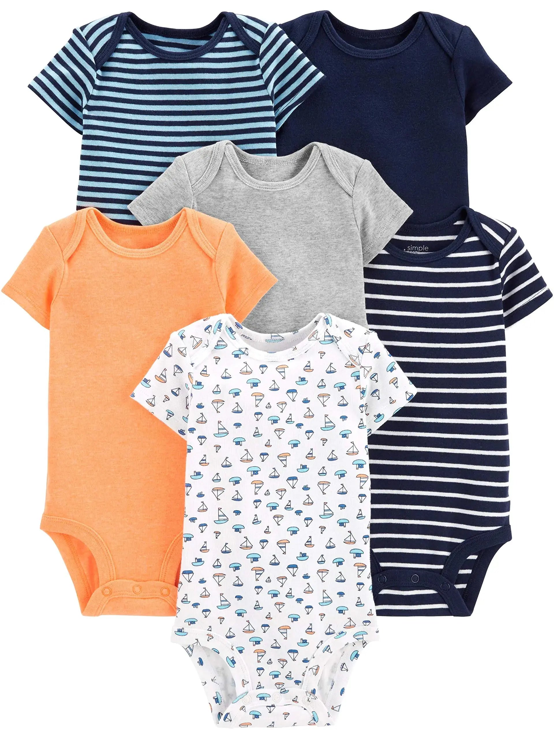 Simple Joys by Carter's Baby Boys' Short-Sleeve Bodysuit - Pack of 6