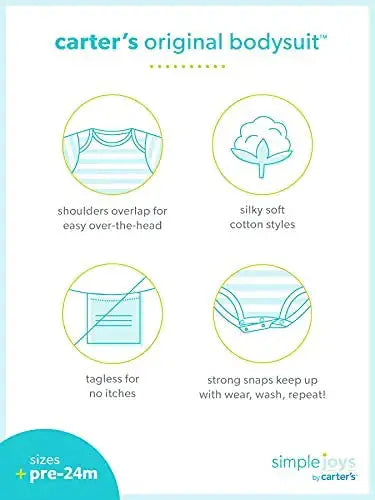 Simple Joys by Carter's Baby Boys' Short-Sleeve Bodysuit - Pack of 6
