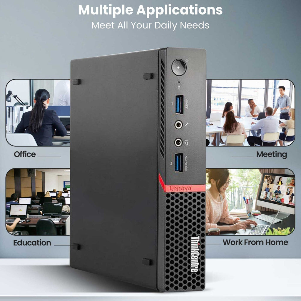 Lenovo ThinkCentre Business Desktop Intel 3.10 GHz Windows 11 Pro With 24 Inch LED