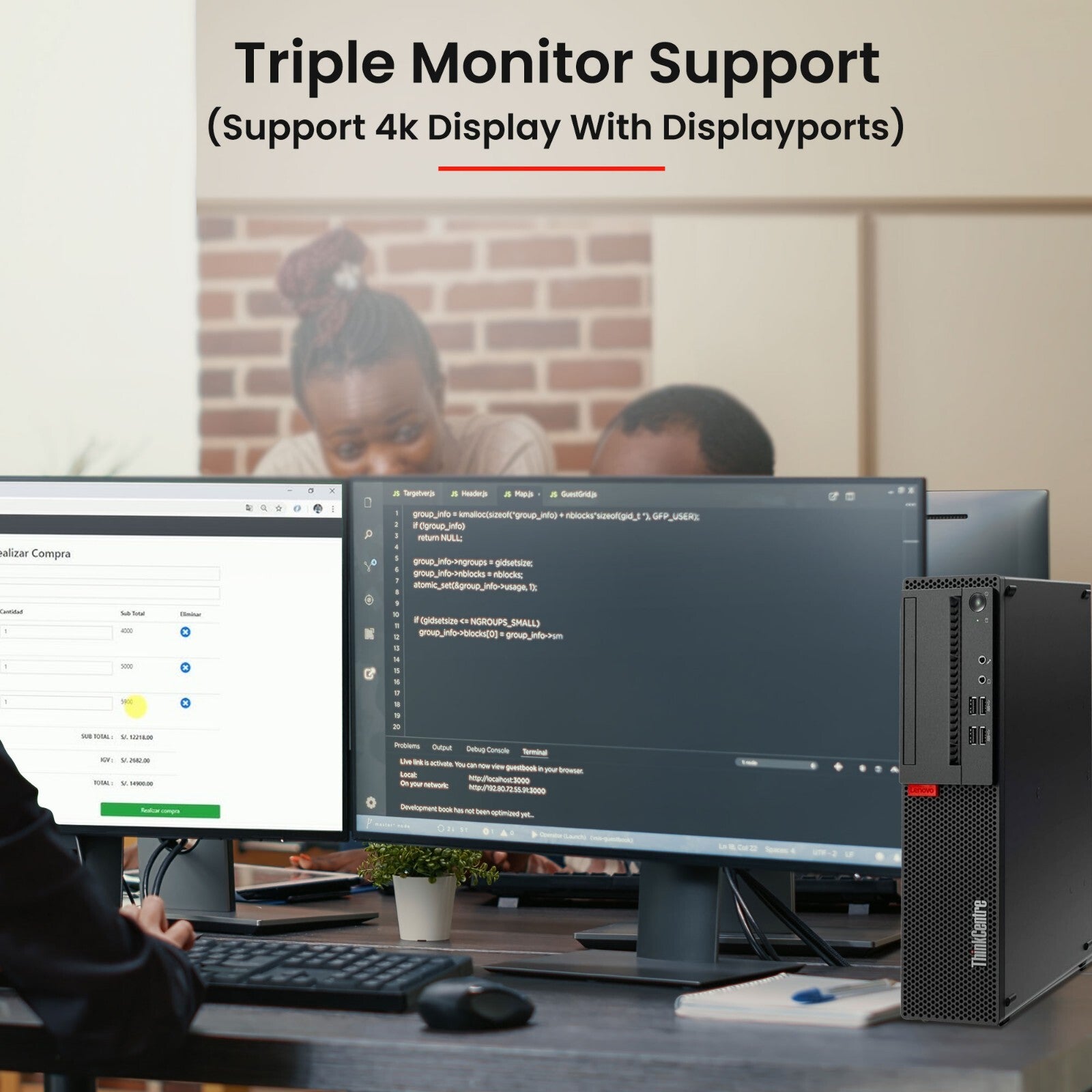 Lenovo ThinkCentre Desktop Intel PC i5-6th 3.6GHz Win11