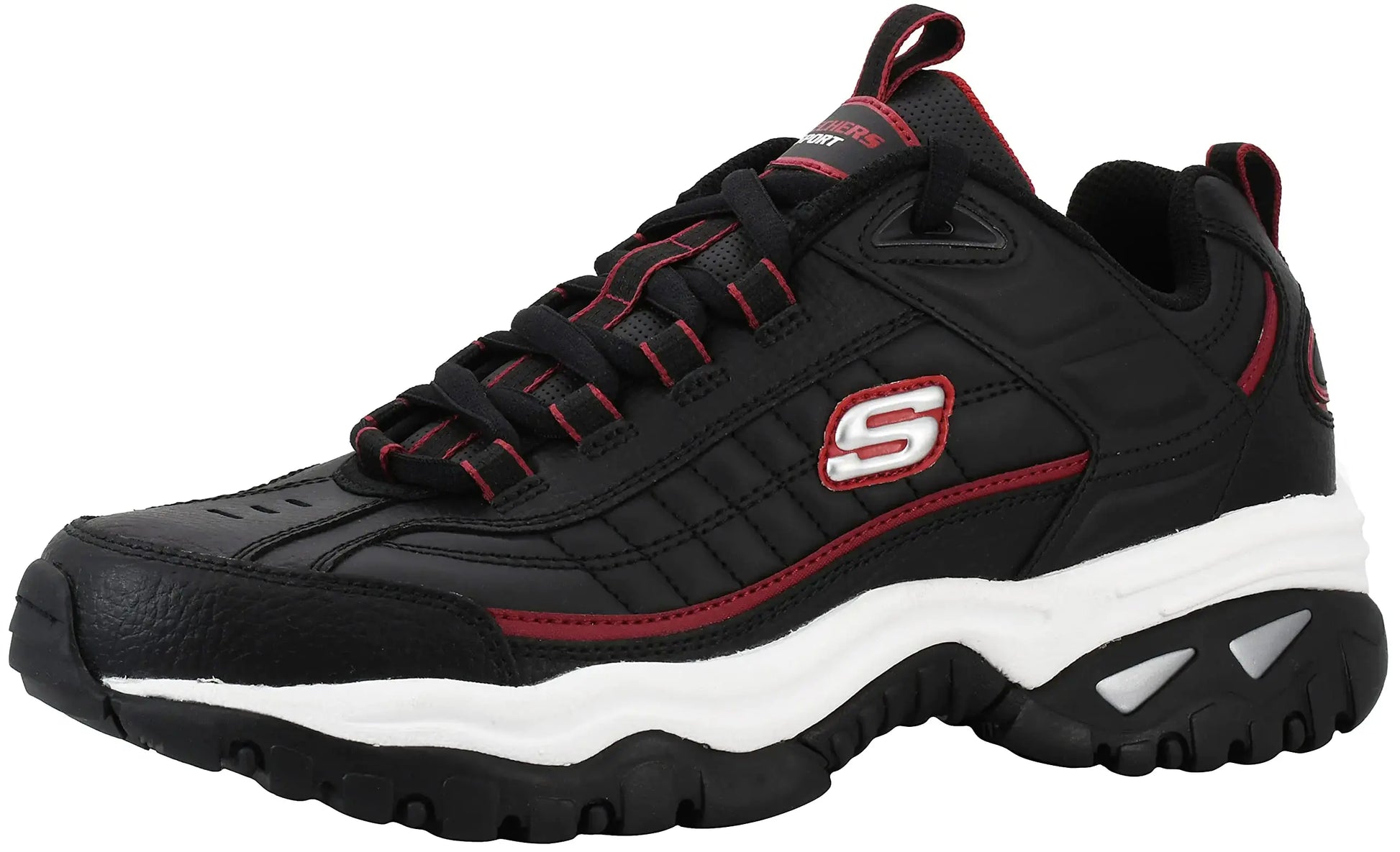 Skechers Men's Energy Afterburn 8 Wide Black/Silver/Red