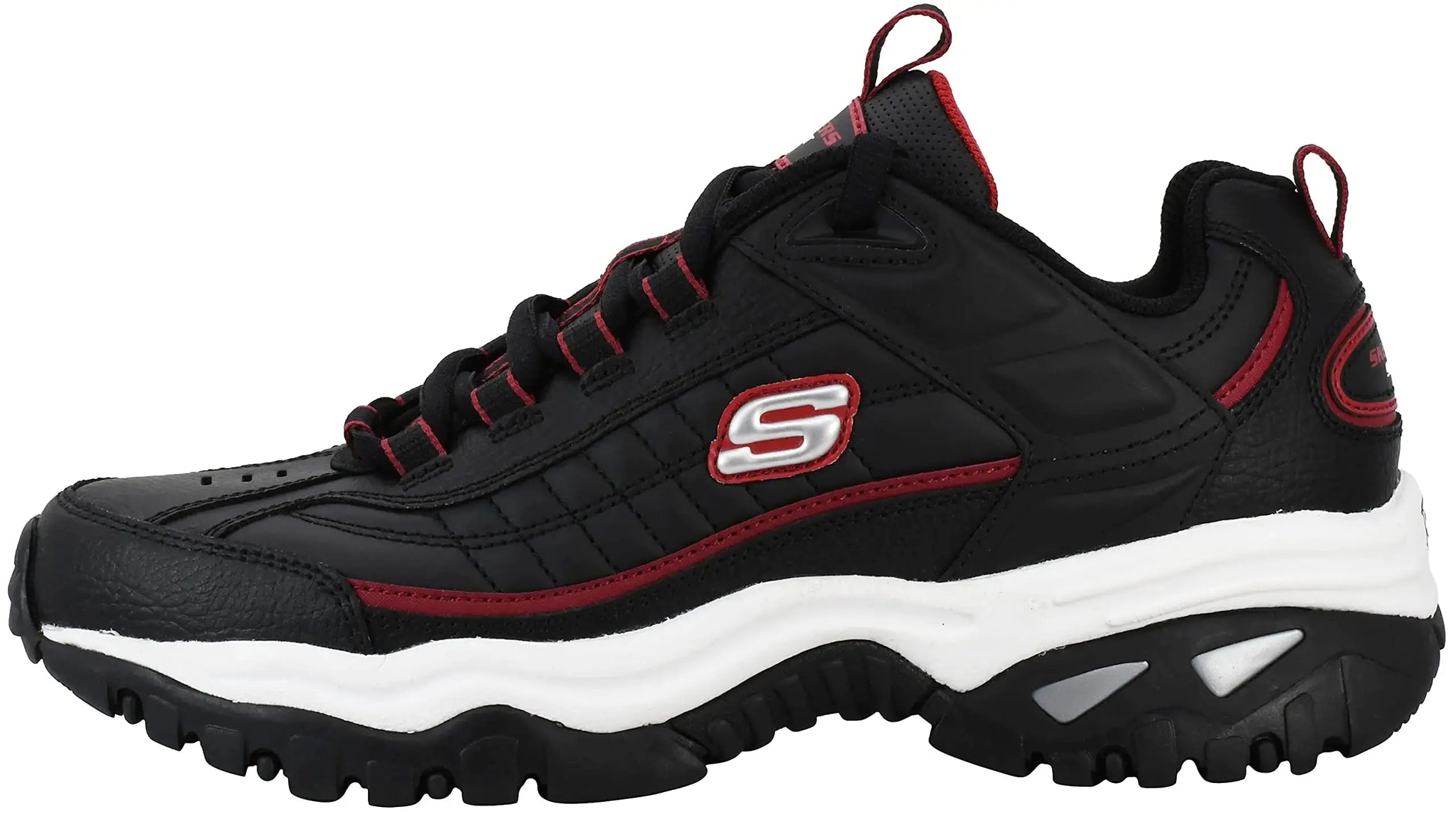 Skechers Men's Energy Afterburn 8 Wide Black/Silver/Red